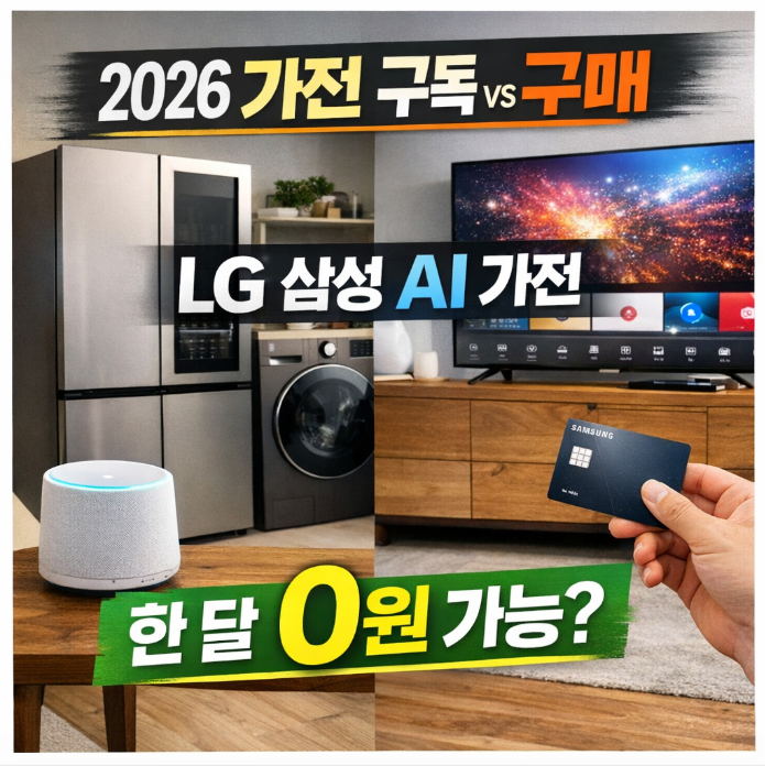 2026 가전 구독 vs 구매 완벽 비교 LG 삼성 AI 가전 한 달 0원에 쓰는 법