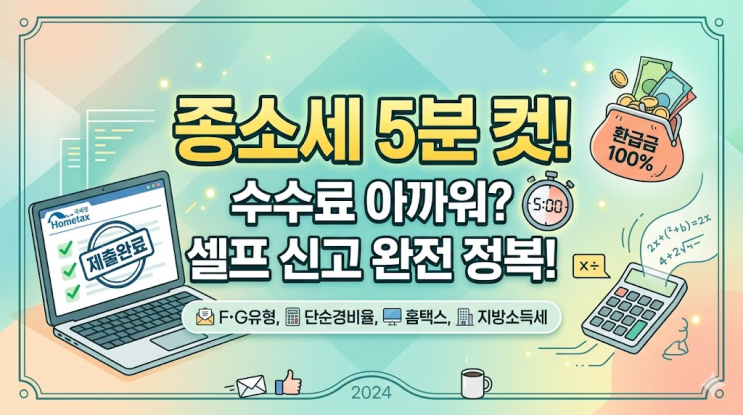  종합소득세 F유형 G유형 단순경비율 홈택스 셀프 신고방법, 삼쩜삼 수수료 아끼는 현실 후기