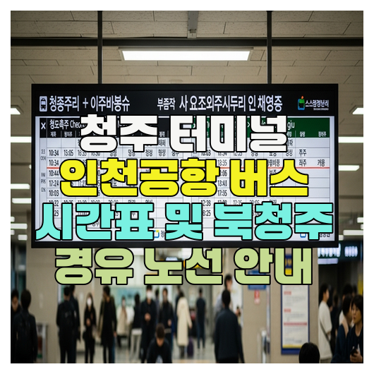  청주 터미널 인천공항 버스 시간표 및 북청주 경유 노선 안내