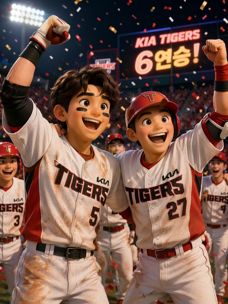KIA 타이거즈 6연승 질주!  김도영김호령 홈런 폭발로 짜릿한 승리
