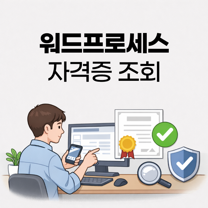 워드프로세서 자격증 조회 자격번호 코참패스 쉽게 정리