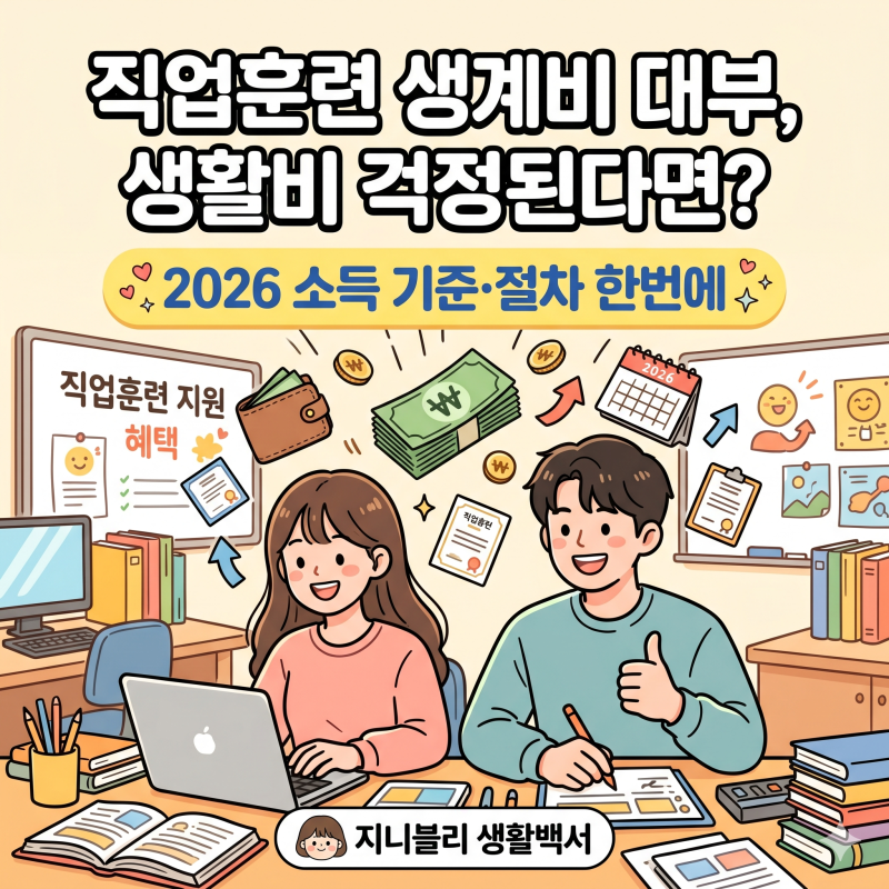 직업훈련 생계비 대부, 생활비 걱정된다면? 2026 소득 기준·절차 한번에