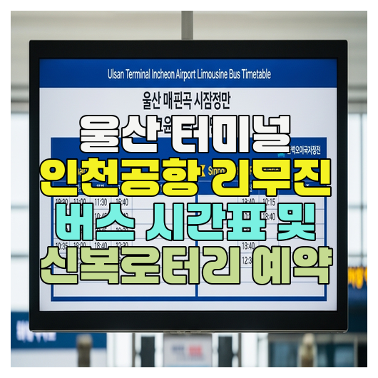  울산 터미널 인천공항 리무진 버스 시간표 및 신복로터리 예약