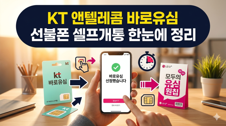  KT 바로유심 편의점 선불폰 개통방법 요약정리(26년 버전)