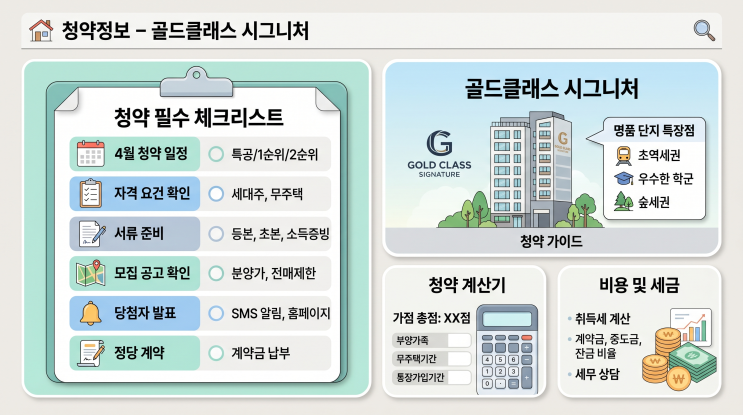  전주 골드클래스 시그니처 청약 완벽정리ㅣ일정·분양가·자격 총정리 2026