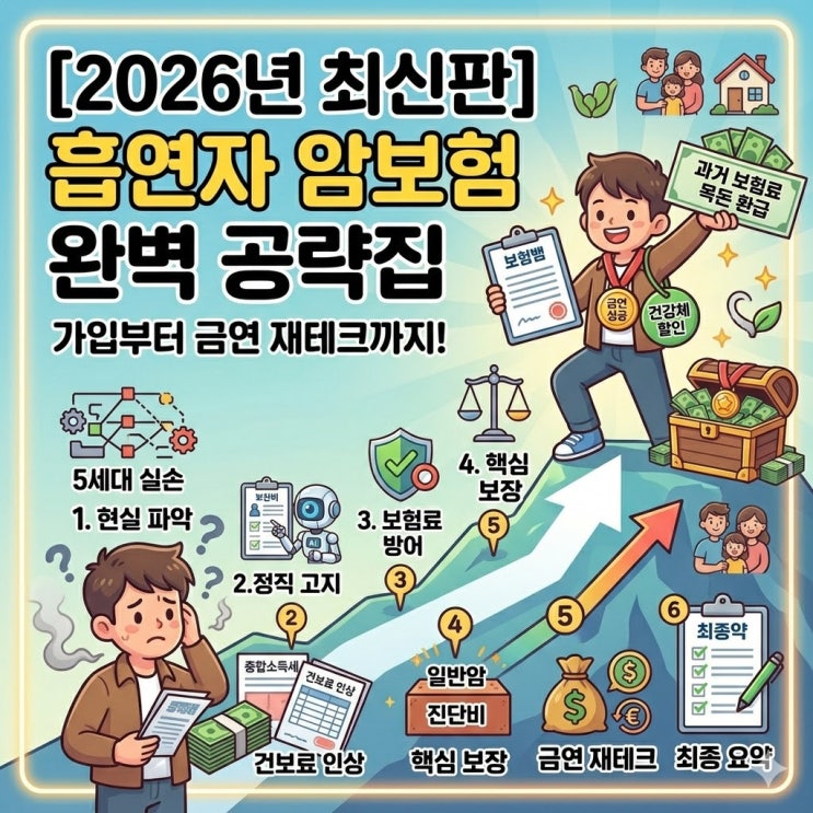  [2026 최신판] 흡연자 암보험 가입 거절? 보험료 30% 낮추는 무해지환급형 세팅 비법