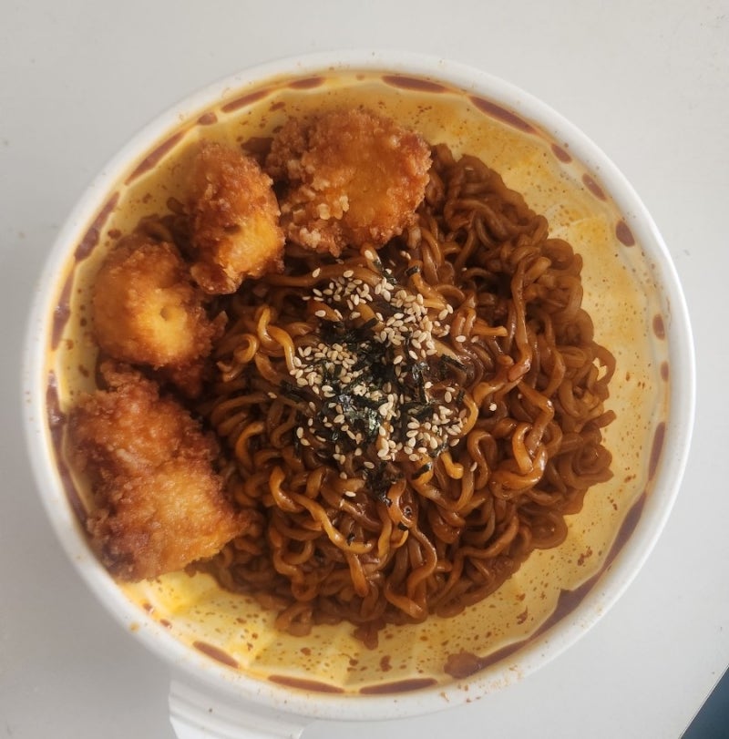 [레시피] 전자렌지 불닭게티 2인분 (불닭볶음면+짜파게티)