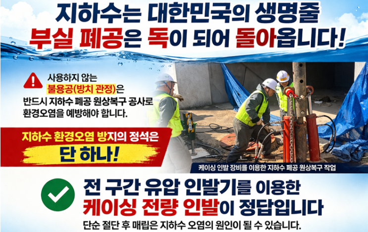 지하수 미신고 방치공 폐공, '진짜'전문가 심차장이 알려주는 폐공 처리의 모든것
