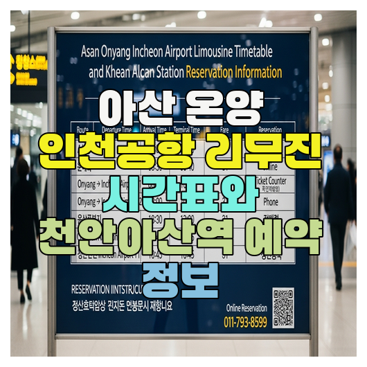  아산 온양 인천공항 리무진 시간표와 천안아산역 예약 정보