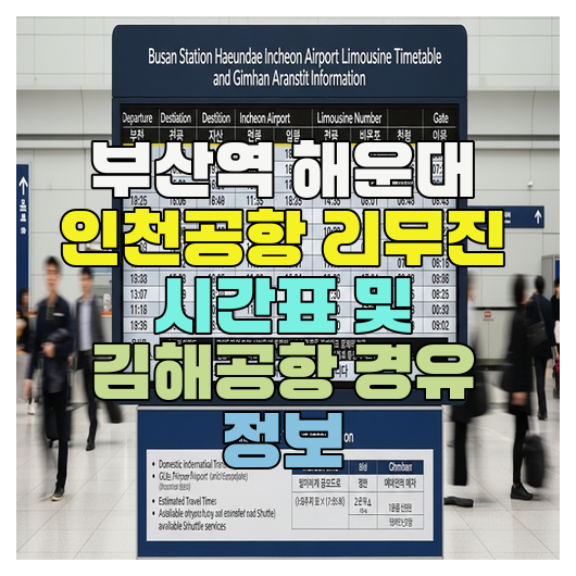  부산역 해운대 인천공항 리무진 시간표 및 김해공항 경유 정보