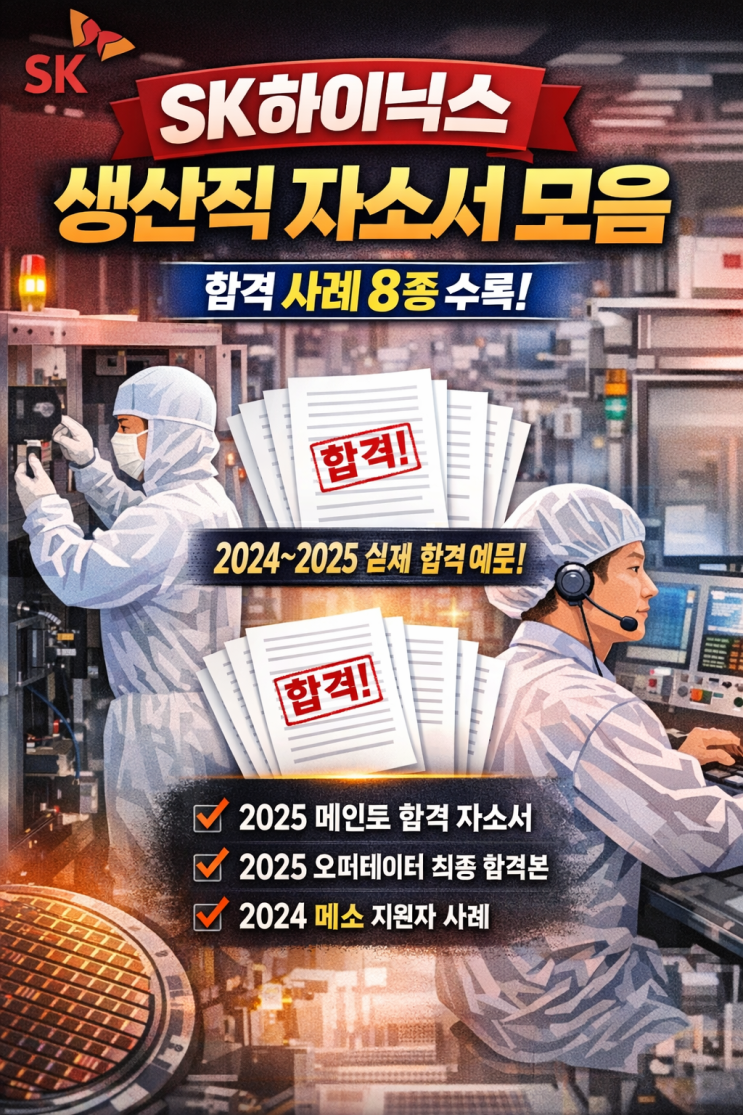  [공유] SK하이닉스 생산직 합격 자소서 (생산관리,설비관리 실제 통과 사례)
