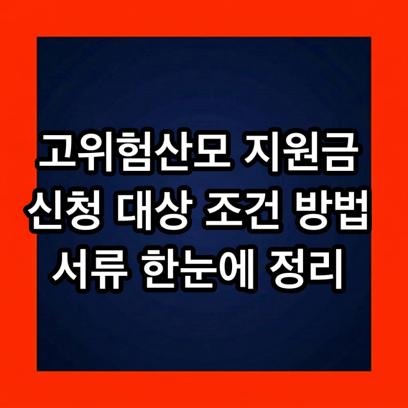 고위험산모 지원금 신청 대상 조건 방법 서류 한눈에 정리