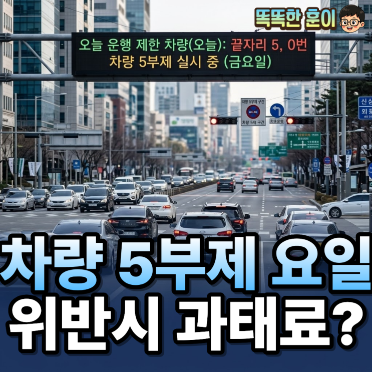  차량 5부제 요일 기준 예외 대상 및 위반시 과태료?