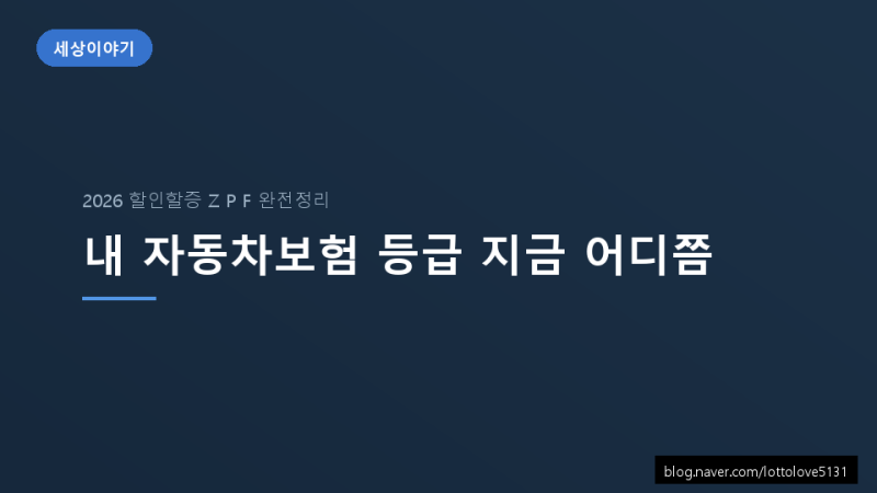 내 자동차보험 할인할증등급 지금 어디쯤 2026 Z·F·P 완전 정리