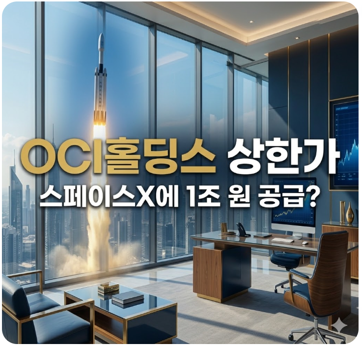  "스페이스X에 1조 원 공급?" OCI홀딩스 상한가, 지금 올라타면 '우주 미아' 된다