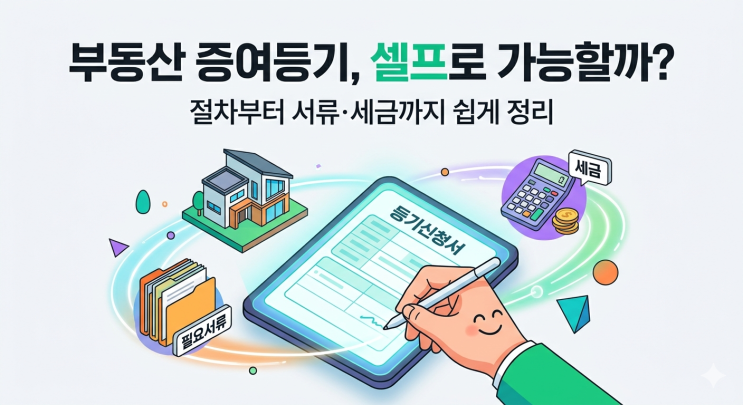 부동산 증여등기, 셀프로 가능할까? 절차부터 서류·세금까지 쉽게 정리