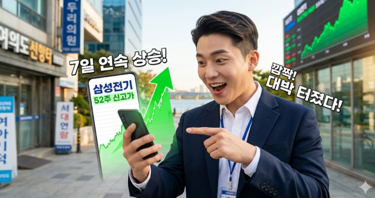 "7거래일 연속 상승이라니"...삼성전기, 2026년 4월 52주 신고가 기록한 이유