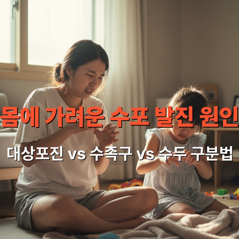 몸에 가려운 수포 발진 원인 대상포진 vs 수족구 vs 수두 구분법