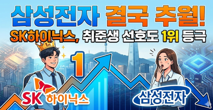  "결국 삼성전자 추월했다"...SK하이닉스, 취준생 선호도 1위 올라선 비결은?
