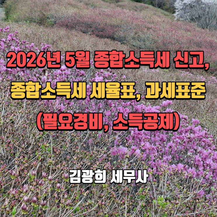  2026년 5월 종합소득세 신고, 종합소득세 세율표, 과세표준(필요경비, 소득공제)