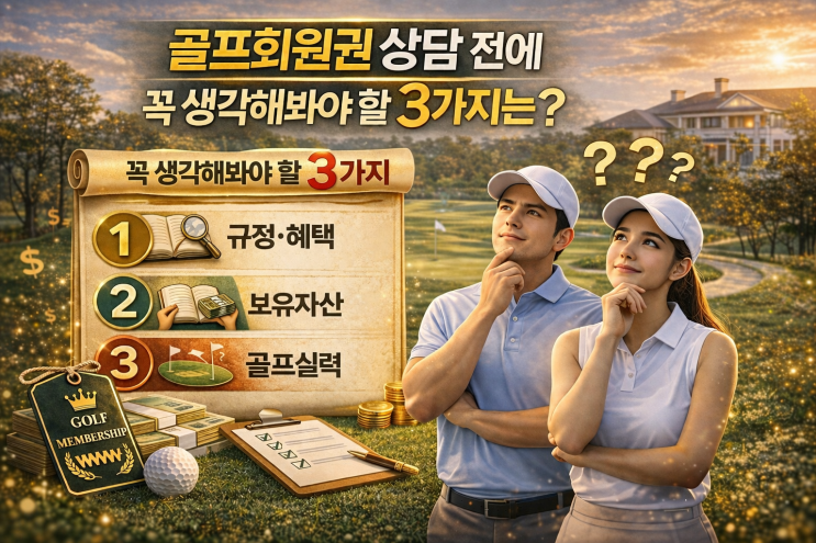  골프회원권 상담 전에 꼭 생각해봐야 할 3가지는?