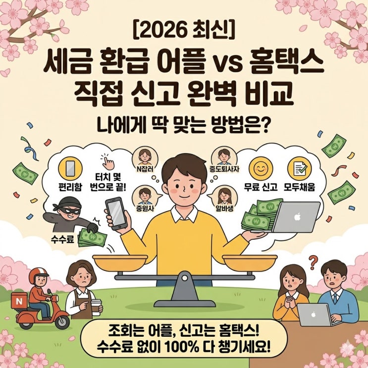  5월 종합소득세 신고 : 삼쩜삼 환급 vs 홈택스 직접 신고 장단점 총정리