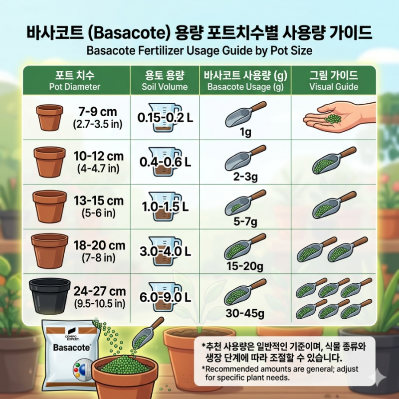 바사코트 완효성비료의 사용법 (*^^*)
