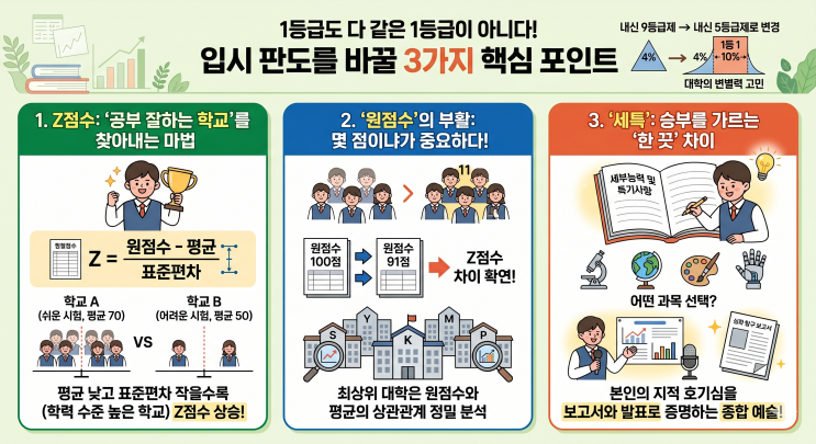  내신 1등급이 10%나 된다고? 5등급제 시대, SKY 합격 가르는 'Z점수의 비밀'