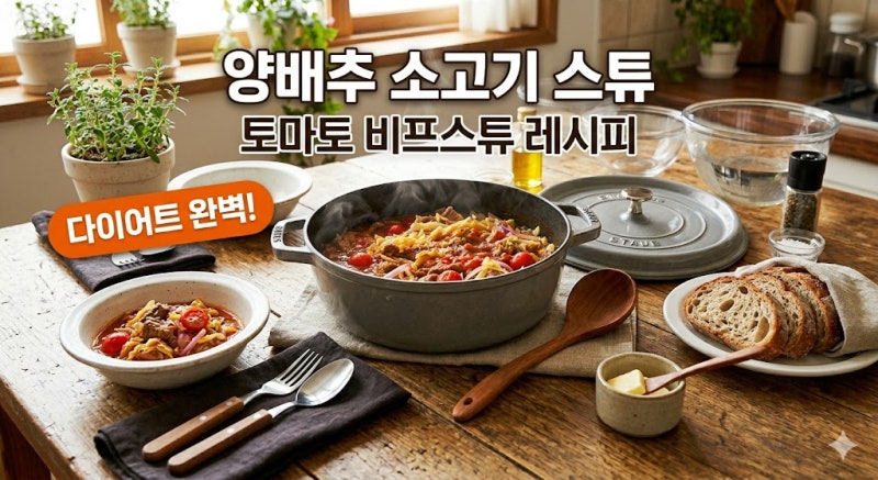 [양배추소고기스튜 레시피] 다이어트 식단으로 완벽한 토마토 비프스튜 만들기