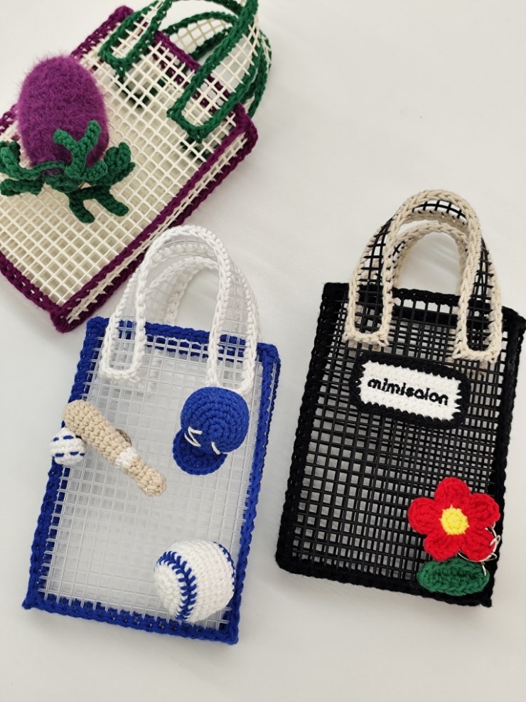 대구원데이클래스뜨개질 | 메쉬 크로스백 야구시즌 가방 만들기