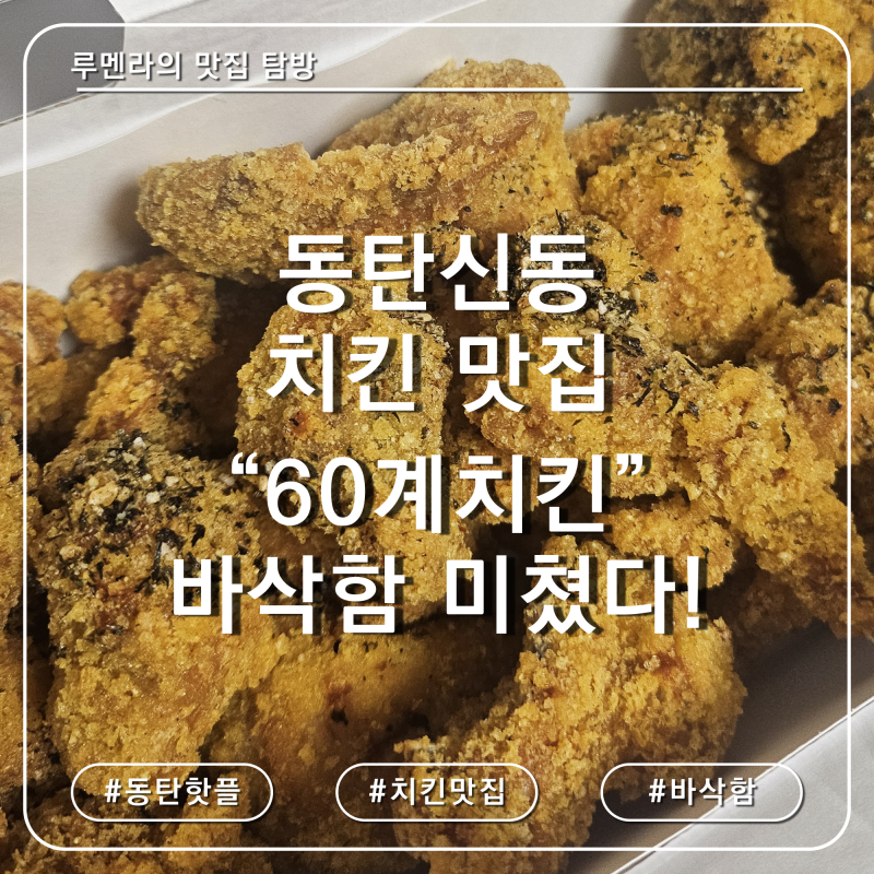 동탄 신동 치킨맛집, '60계 치킨' 포장 내돈내산 솔직후기