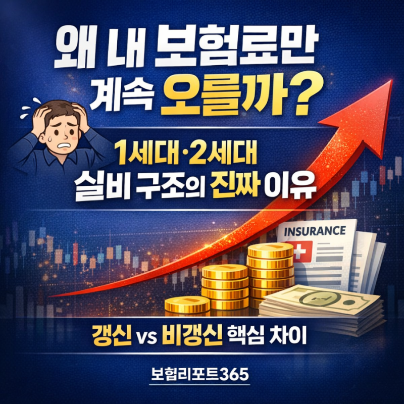 [실손보험] 왜 내 보험료만 계속 오를까? 1세대 2세대 실비 구조 갱신 vs 비갱신 핵심 차이