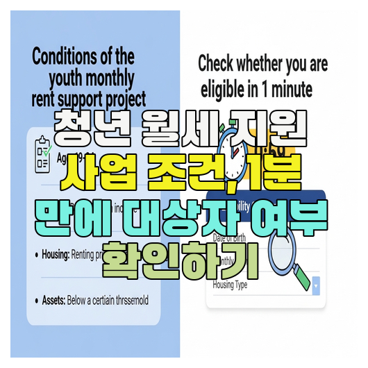  청년 월세 지원 사업 조건, 1분 만에 대상자 여부 확인하기
