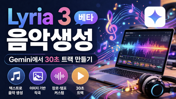  제미나이 음악 만들기 Lyria 3(리리아3) 베타 , 나도 이제 유명 작사/작곡가
