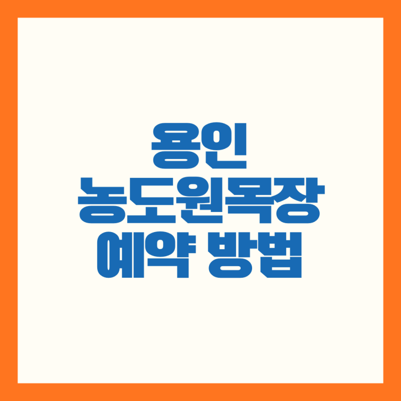 2026년 용인 농도원목장 예약 방법, 주말 취소표 성공 꿀팁 및 체험 프로그램