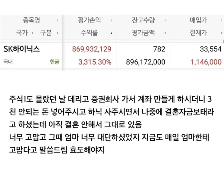 하이닉스로 결혼자금 마련한 썰.bla