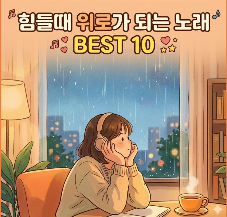  위로받는노래 BEST 10 - 억지로 힘내라는 말 대신 마음 꽉 안아주는 곡