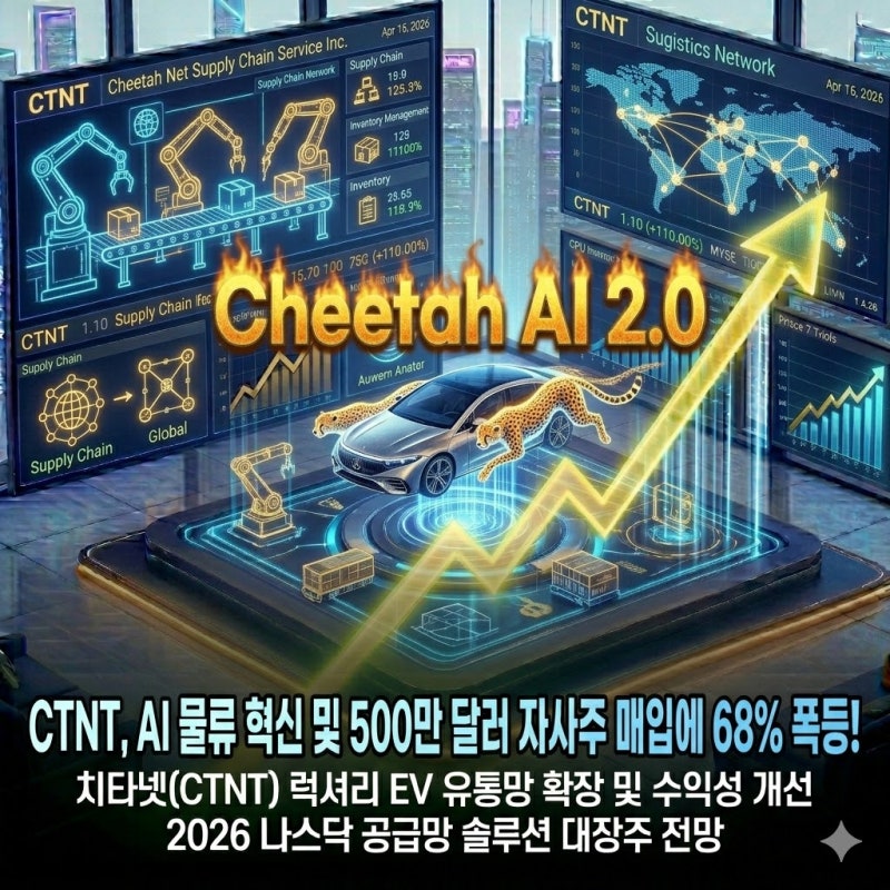 CTNT(치타 넷 서플라이 서비스) 68% 초폭등! 500만 달러 자사주 매입 및 AI 물류 혁신 잭팟
