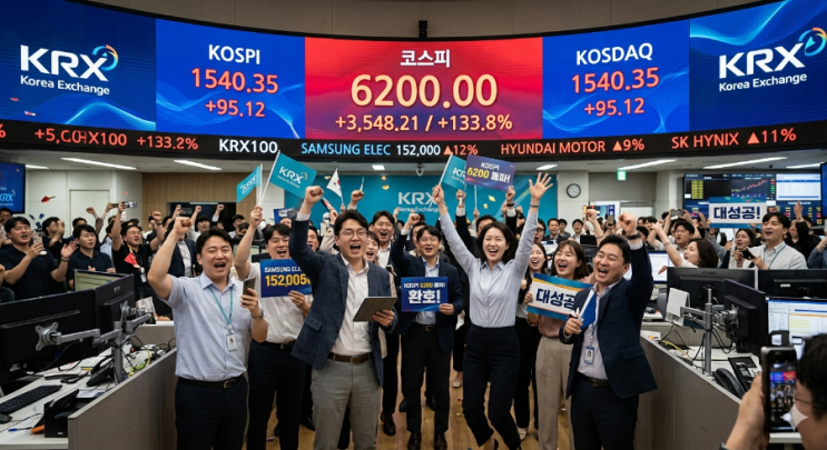  코스피 6,200 탈환 6,226.05 마감 정배열 다시 7,500 바라본다.