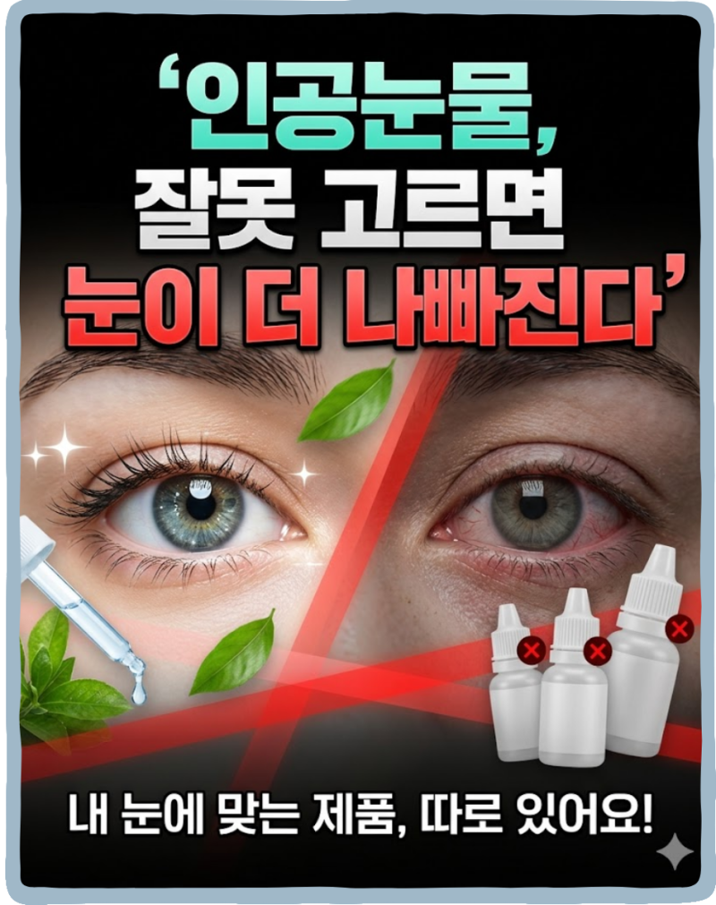 인공눈물, 잘못 고르면 오히려 눈이 더 나빠진다 무방부제?