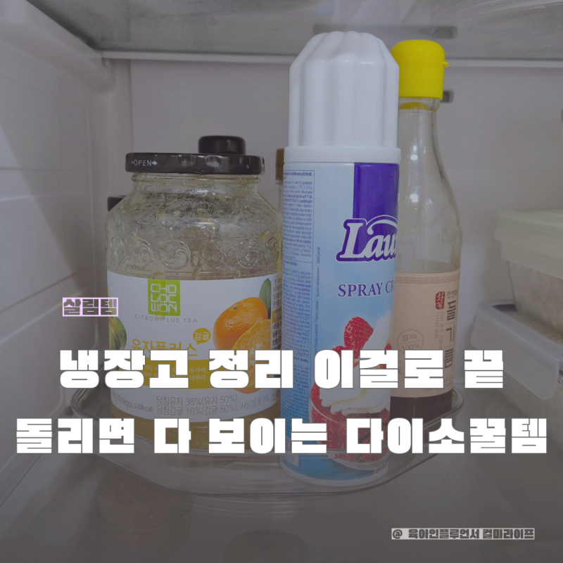 다이소 정리함 회전트레이 이거 하나 넣었더니 냉장고 스트레스 사라졌어요