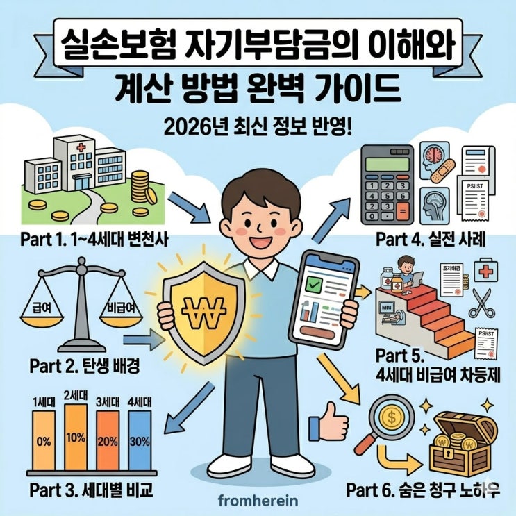  [2026년 최신] 1~4세대 실손보험 자기부담금 완벽 정리 및 병원비 실전 계산법