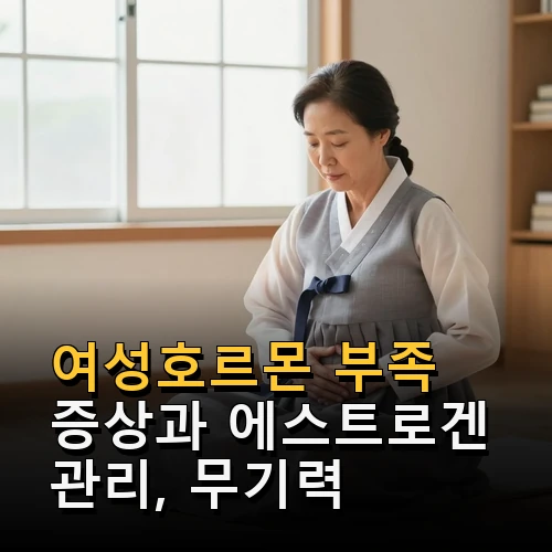 여성호르몬 에스트로겐 부족 증상 무기력 극복 관리 방법