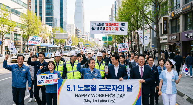  5.1 노동절 대체공휴일 일하면 급여 2.5배