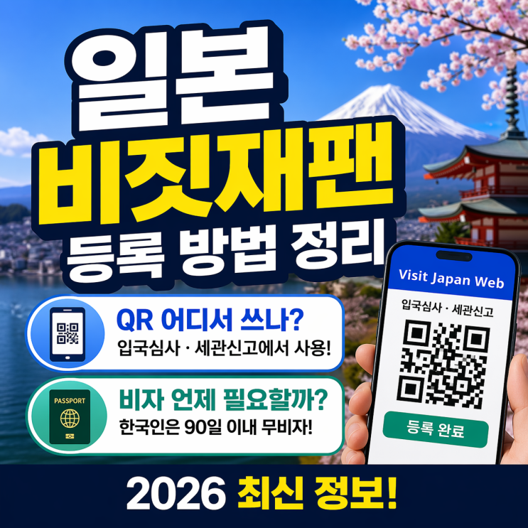  일본 비짓재팬 등록 방법 QR 사용처와 비자 언제 필요한지 정리 (2026 최신!)