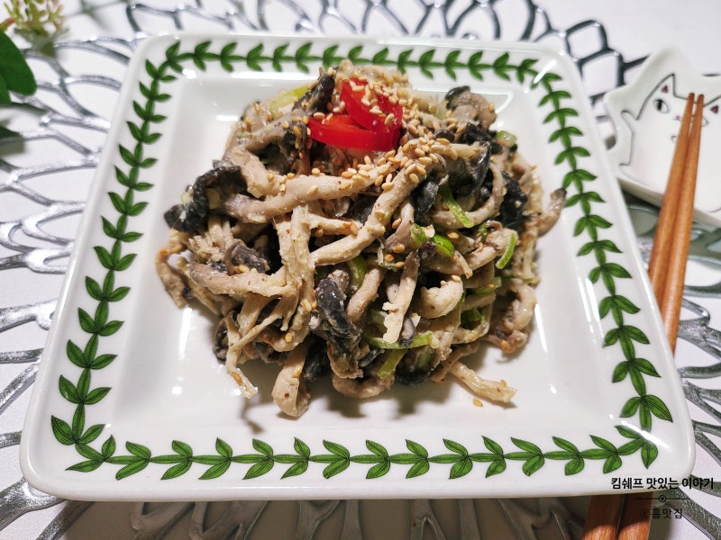 느타리버섯 이렇게 무치면 정말 맛있어요 들깨 버섯무침