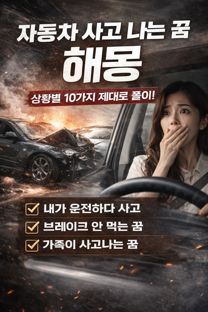 자동차 사고 나는 꿈 해몽 총정리 (상황별 10가지 현실 의미)