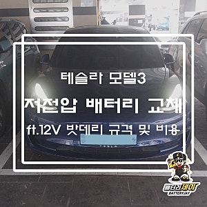 테슬라 모델3 저전압 배터리 교체 ft. 12V 밧데리 규격 및 비용 정보