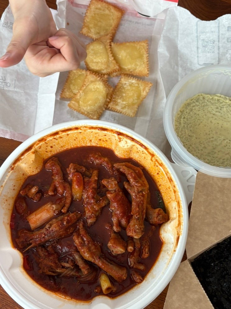  엽기떡볶이 국물통뼈닭발 세트 포장 후기 (맛있게 먹는 방법, 콘마요X, 주문방법) | 