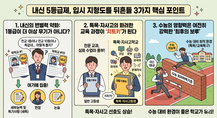  내신 5등급제, 입시 지형도를 뒤흔들 3가지 핵심 포인트